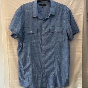 Marc Anthony Casual Blue Button Down Shirt